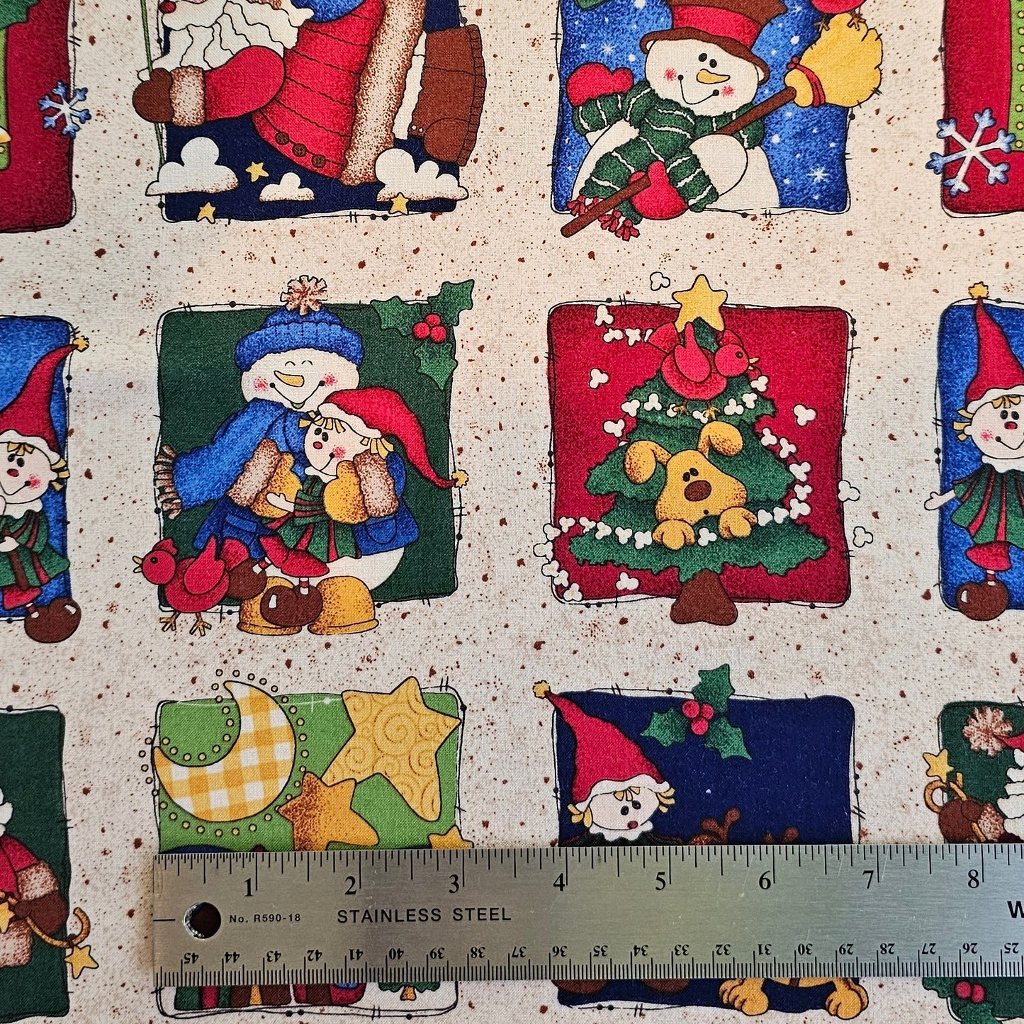 Vintage Santa & Friends Christmas Cotton - Roll End