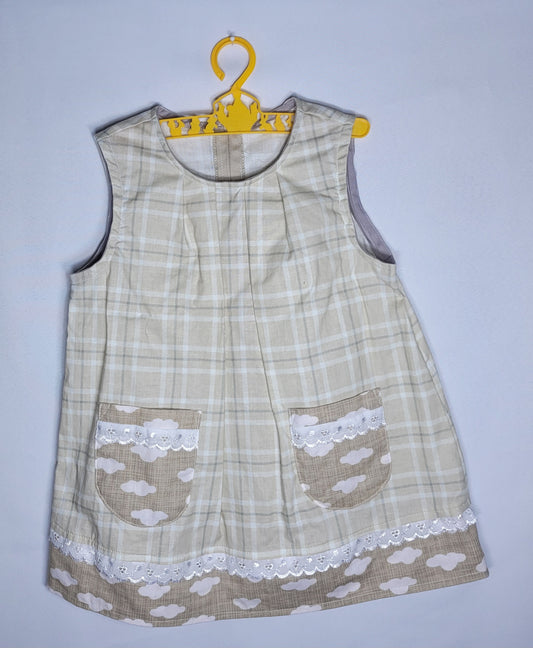 Children's 4T Plaid Pockets Sleeveless Dress