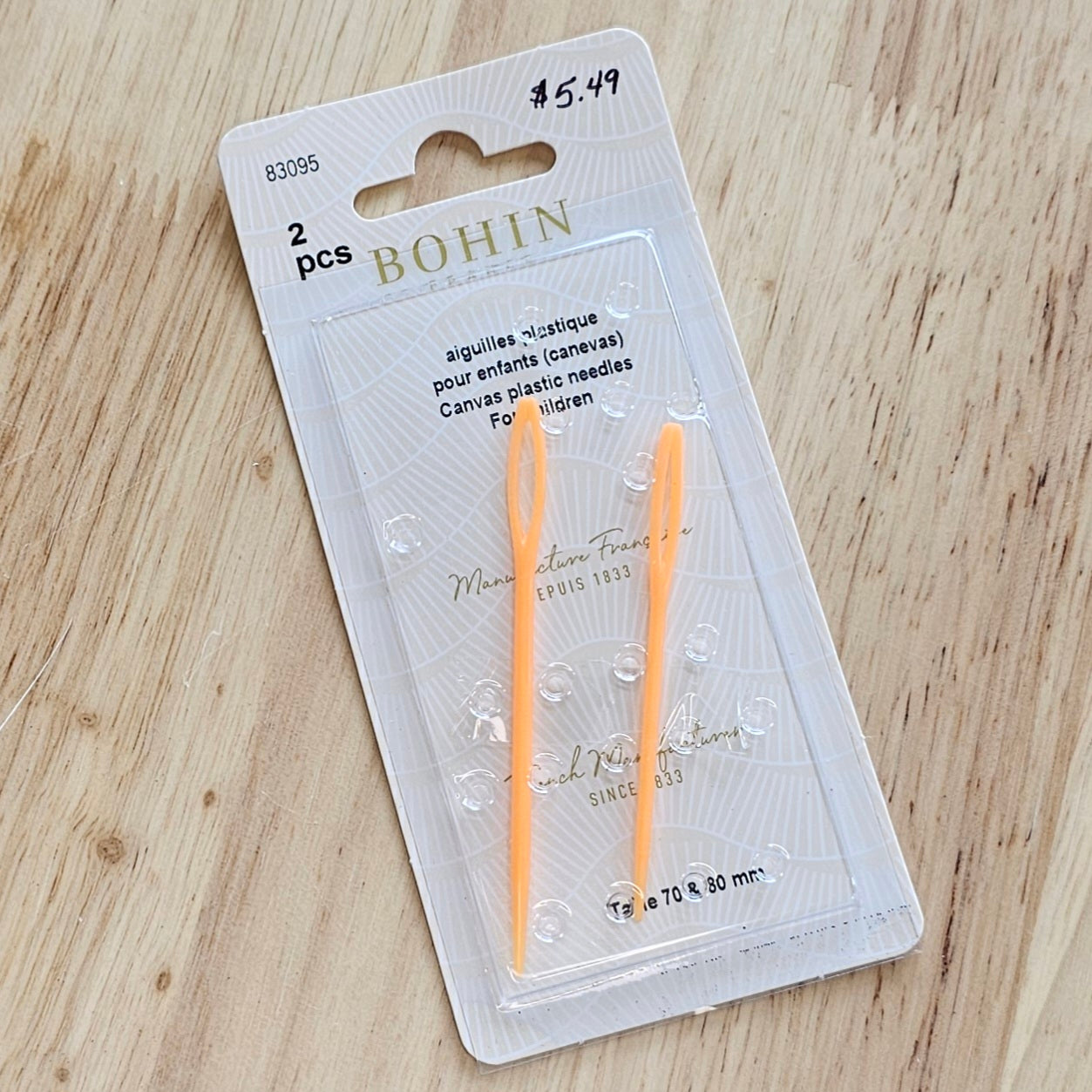 Bohin Canvas Plastic Needles