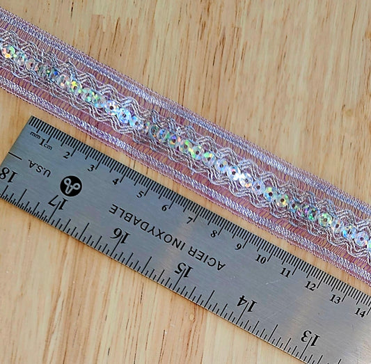 Metallic Trim w/Sequin - Lilac - 25mm