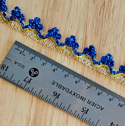 Metallic Edge Trim - Gold/Royal - 17mm