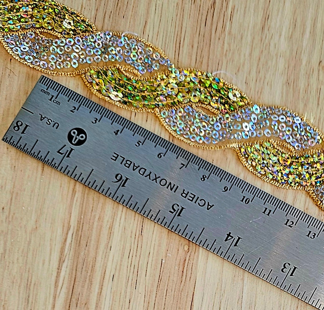 Sequin Twist Braid - Gold - 32mm