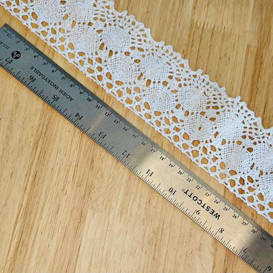 Crochet Lace - White - 70 mm