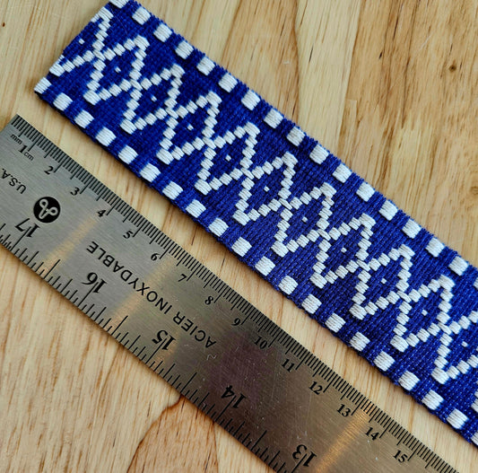 Woven Tape Diamonds - Blue - 38mm