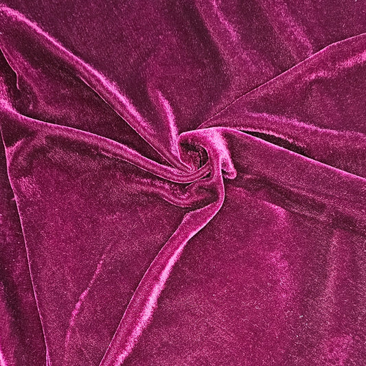 Stretch Velvet - Burgundy - Roll End