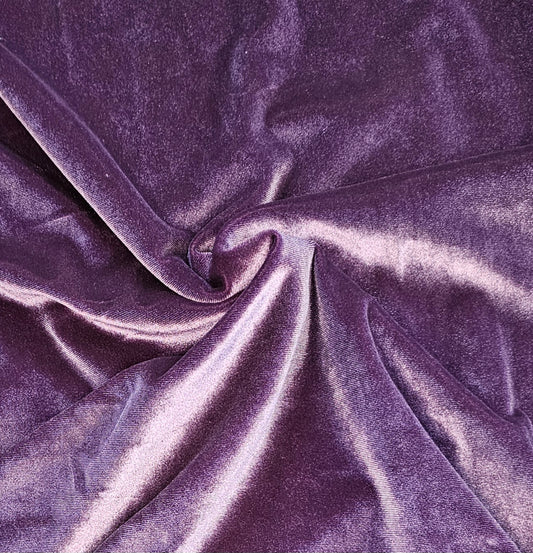 Stretch Velvet - Purple - Roll End