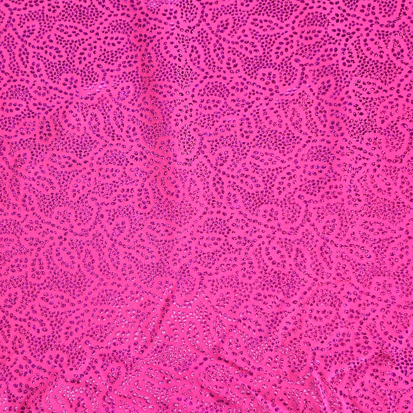 Dancewear Spandex - Foil Floral - Hot Pink