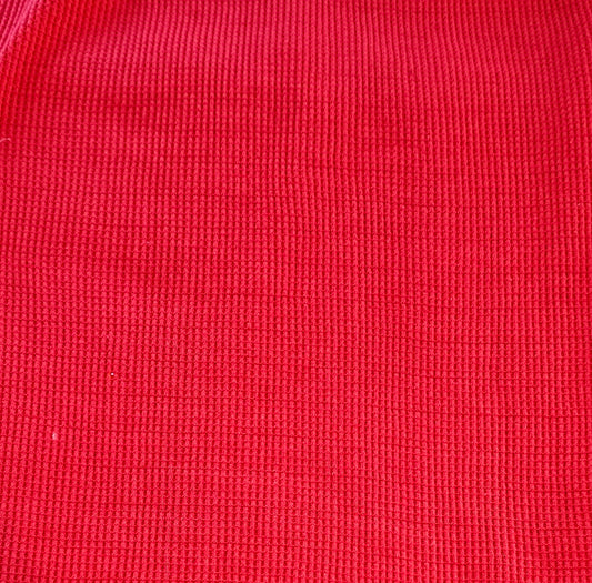 Waffle Weave - Red - Roll End