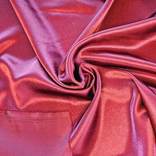 Crepe Back Satin - Burgundy - Roll End