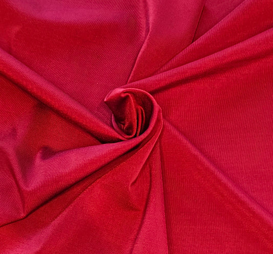 Lingerie Stretch Satin Finish - Red - Roll End