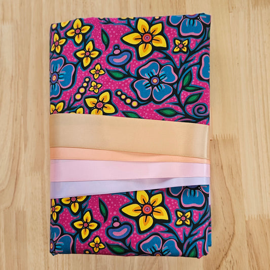 Ribbon Skirt Kits - Flowers - Fuchsia