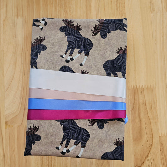 Ribbon Skirt Kits - Beaded Moose - Tan
