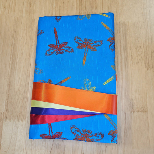 Ribbon Skirt Kits - Birch Bark  Biting Dragonflies - Blue