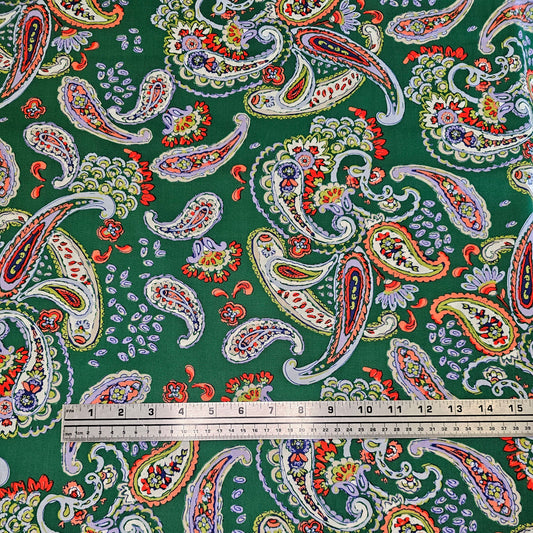 Paisley Cotton - Emerald