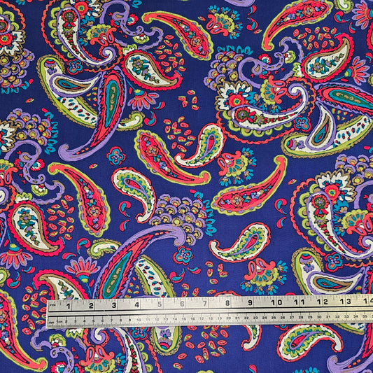 Paisley Cotton - Royal Blue