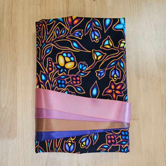 Ribbon Skirt Kits - Large Floral - Black