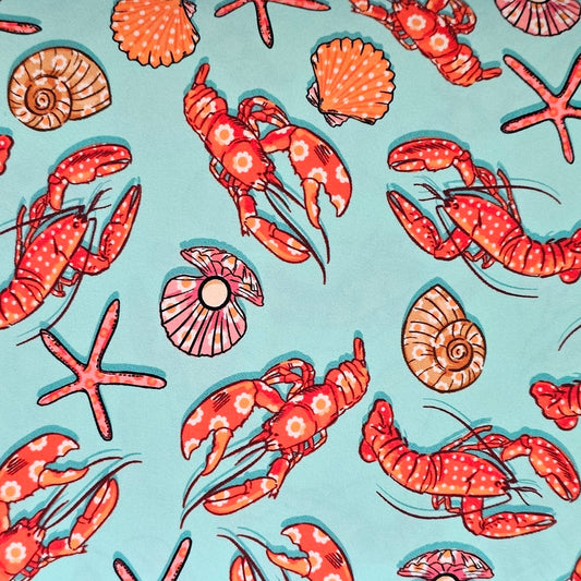 Swimsuit Spandex - Lobster Daisy