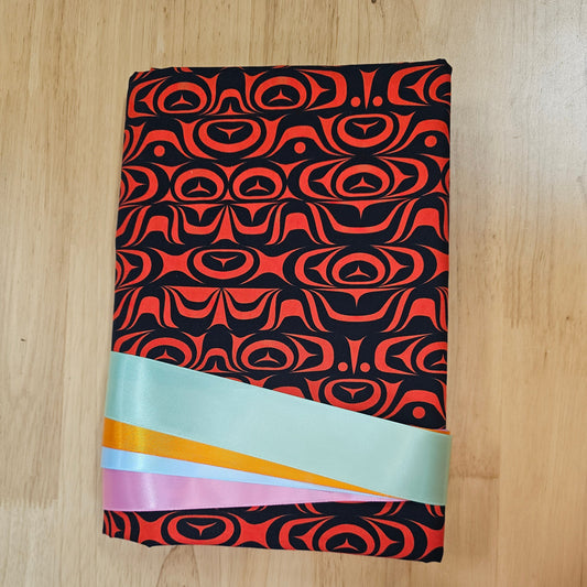 Ribbon Skirt Kits - Haida Stripe - Red/Blk