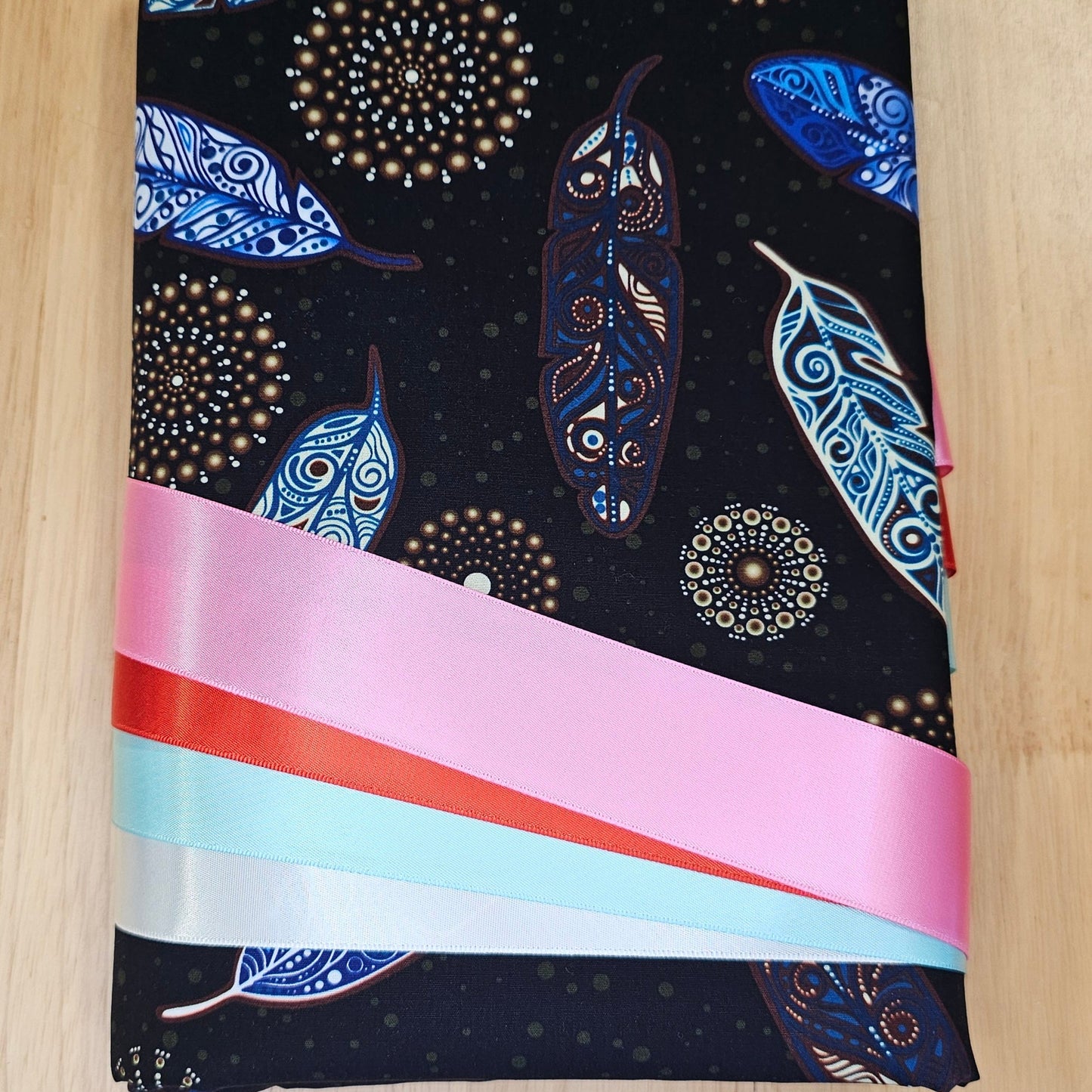 Ribbon Skirt Kits - Feathers - Blue