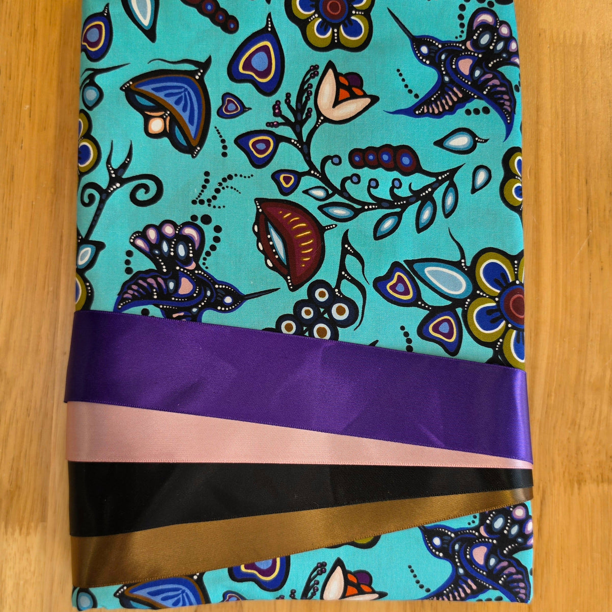 Ribbon Skirt Kits - Hummingbirds - Sea Foam - 105