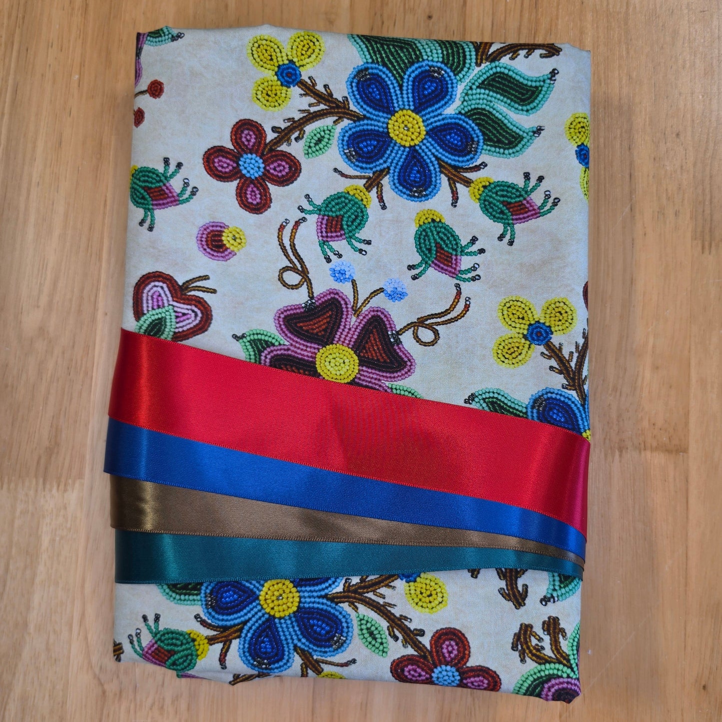 Ribbon Skirt Kits - Muskwa's Blanket Floral - Beige
