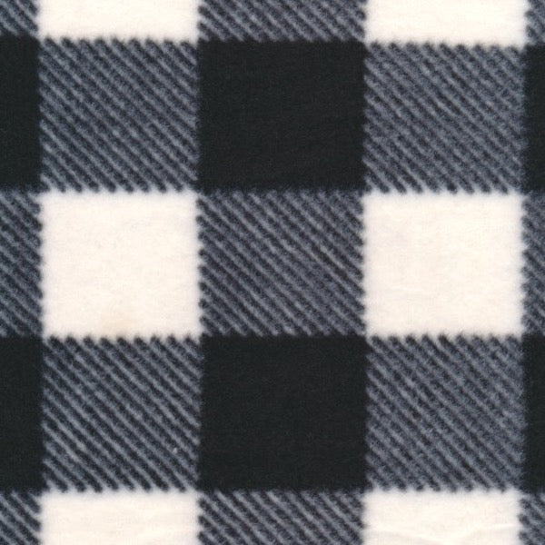 Buffalo Check Polar Fleece - White