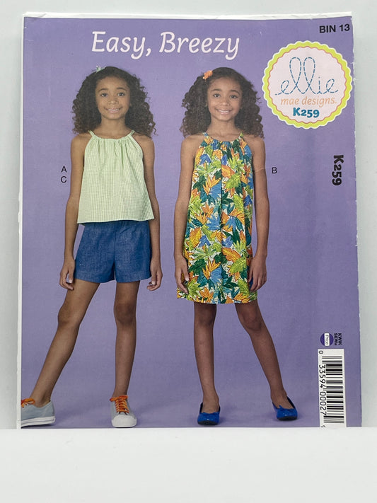 K0259 - Girl's Top, Dress & Shorts