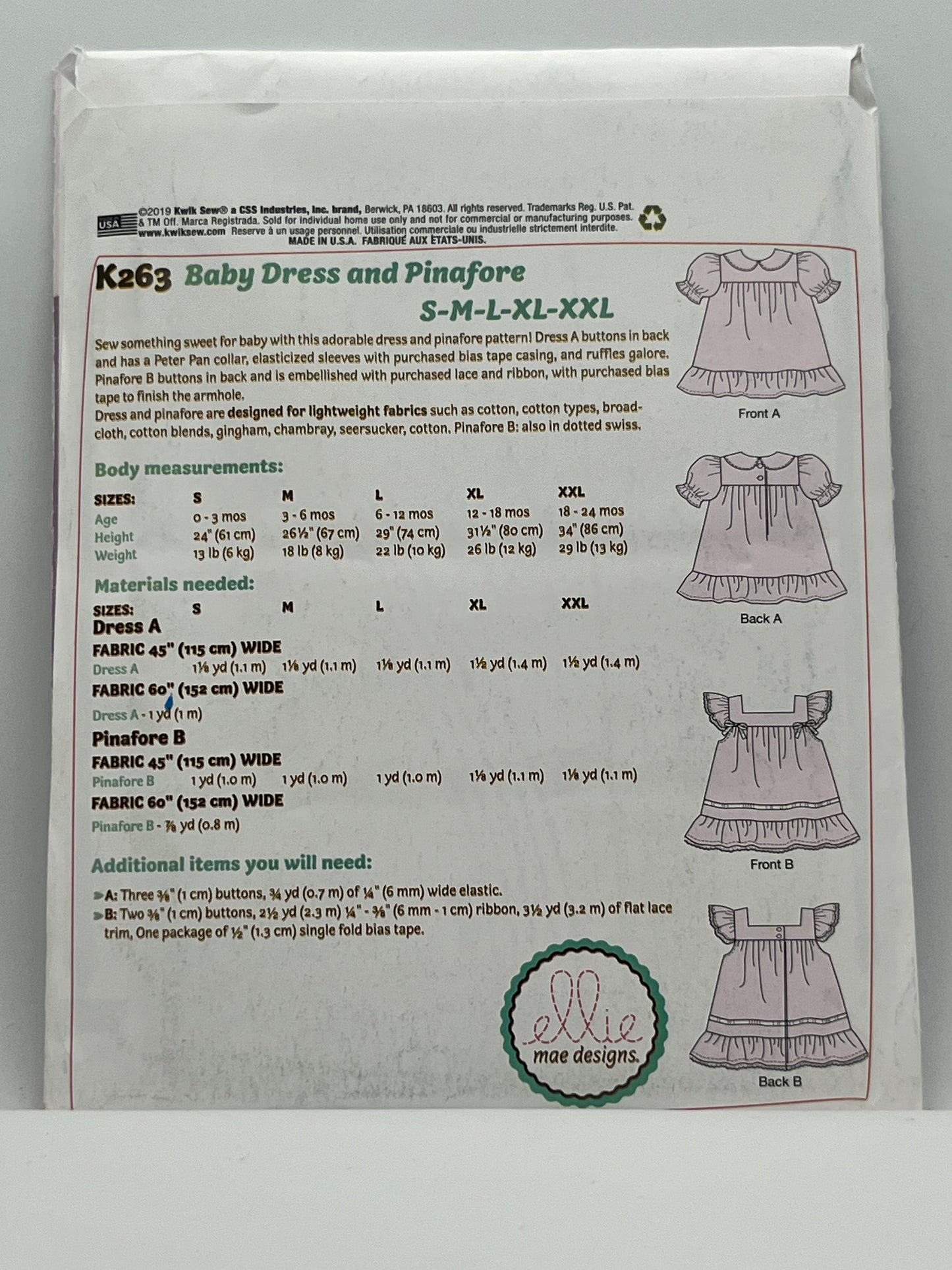 K0263 - Baby Dress & Pinafore