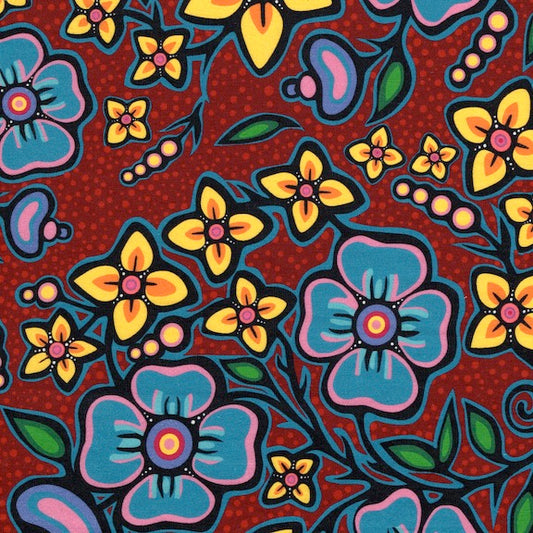 Jackie Traverse Ojibway Florals - Burgundy