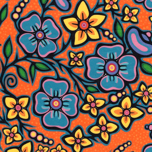 Jackie Traverse Ojibway Florals - Orange