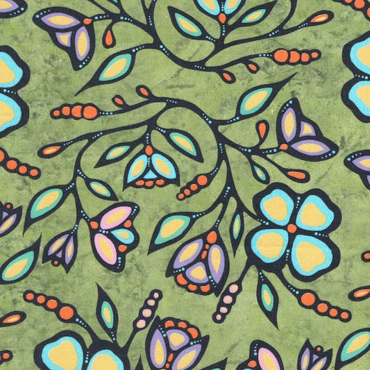 Jackie Traverse Ojibway Florals 3 - Green