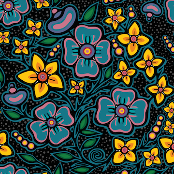 Jackie Traverse Ojibway Florals - Black