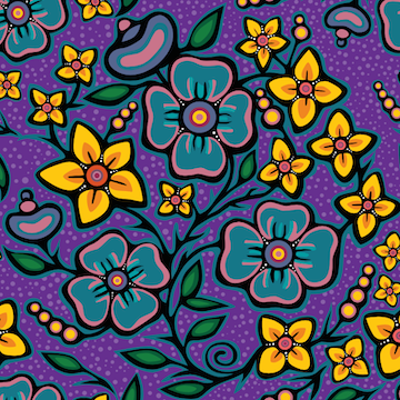 Jackie Traverse Ojibway Florals - Purple