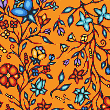 Jackie Traverse Ojibway Florals 2 - Orange