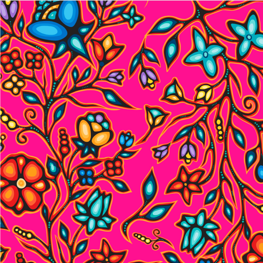 Jackie Traverse Ojibway Florals 2 - Fuchsia