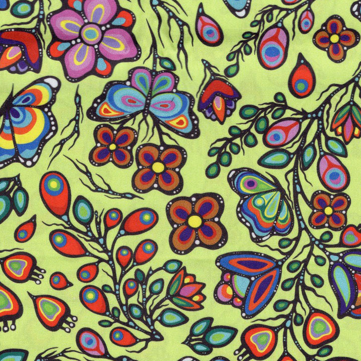 Jackie Traverse Ojibway Florals: Butterfly - Lime