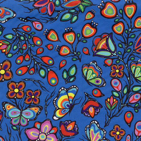Jackie Traverse Ojibway Florals: Butterfly - Royal Blue