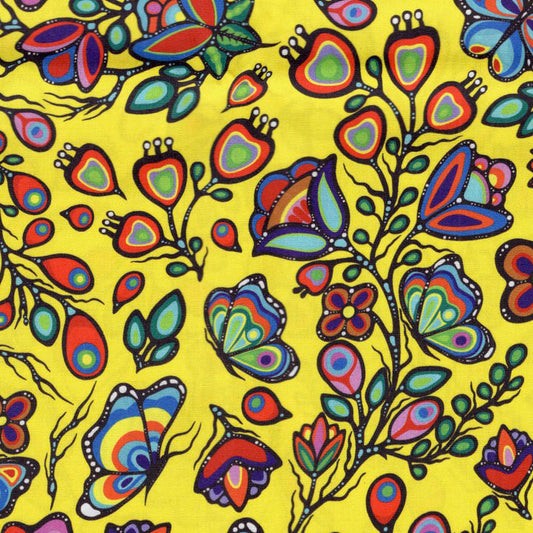 Jackie Traverse Ojibway Florals: Butterfly - Yellow