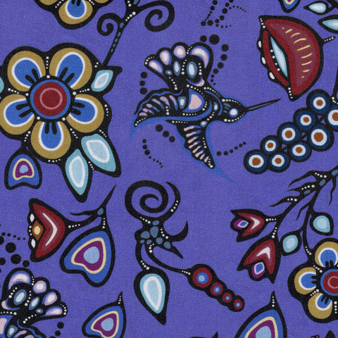 Jackie Traverse Ojibway Florals: Hummingbird - Grape