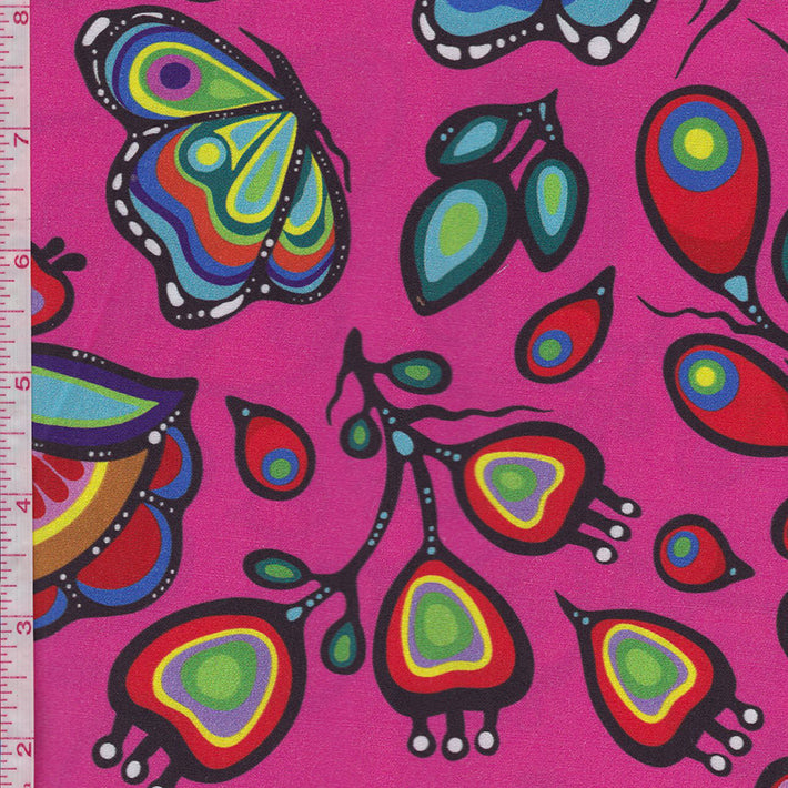 Jackie Traverse Ojibway: Florals 7 - Fuchsia
