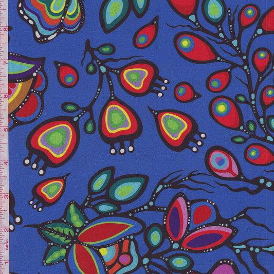 Jackie Traverse Ojibway: Florals 7 - Royal
