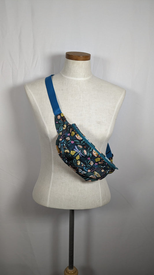 Fanny Pack Floral & Dragonflies Teal