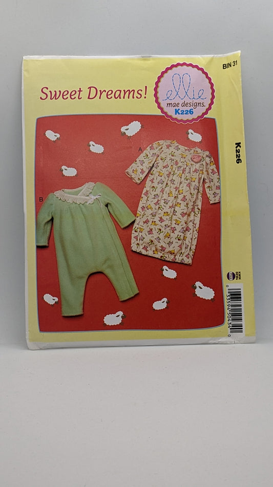 K0226 - Infant Gown & Wrapped Jumpsuit