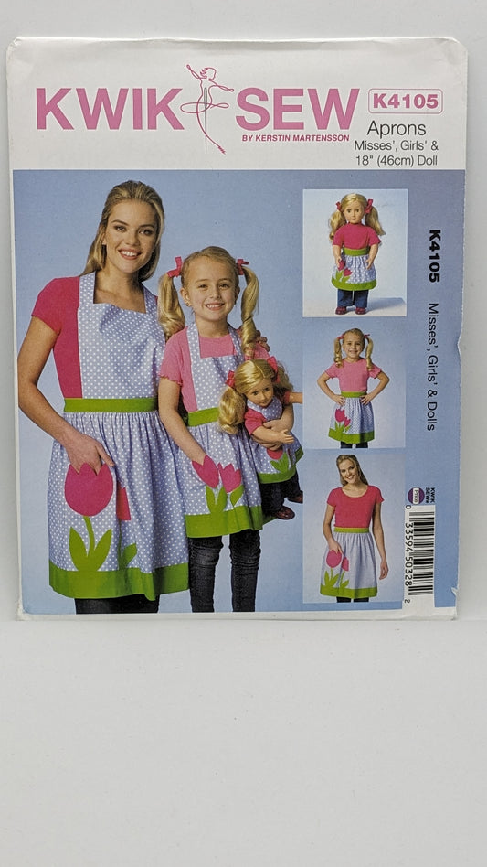 K4105 - Misses', Girls & Doll Aprons