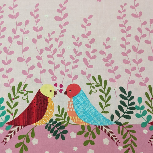 Spring Birds Border - Pink - Remnant