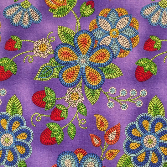 Beaded Flowers - Purple - Remnant