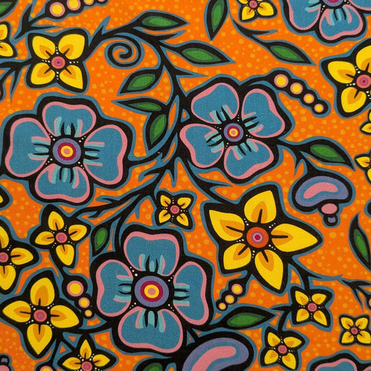 JT Ojibway Floral - Orange - Remnant