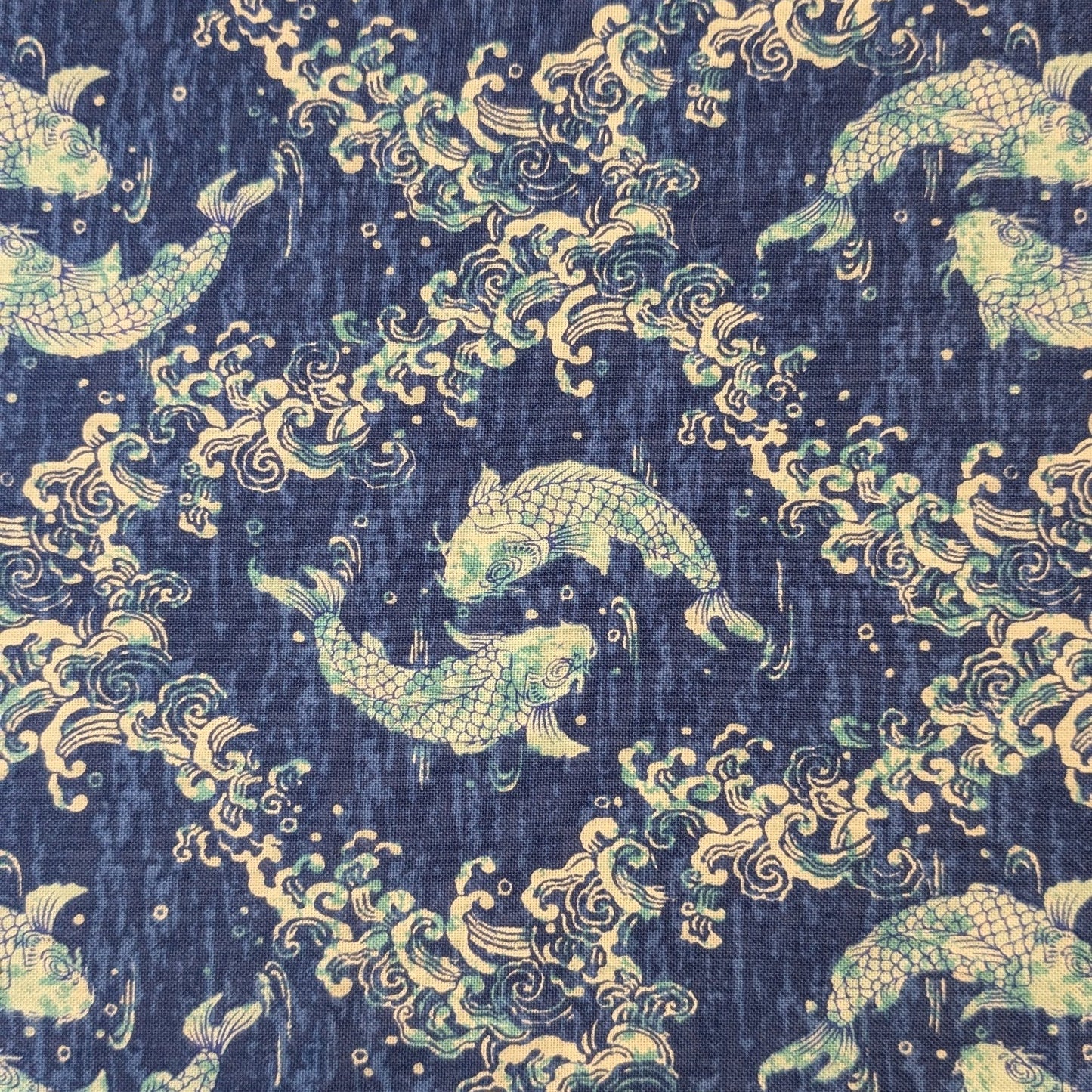Koi Fish Waves - Blue - Remnant