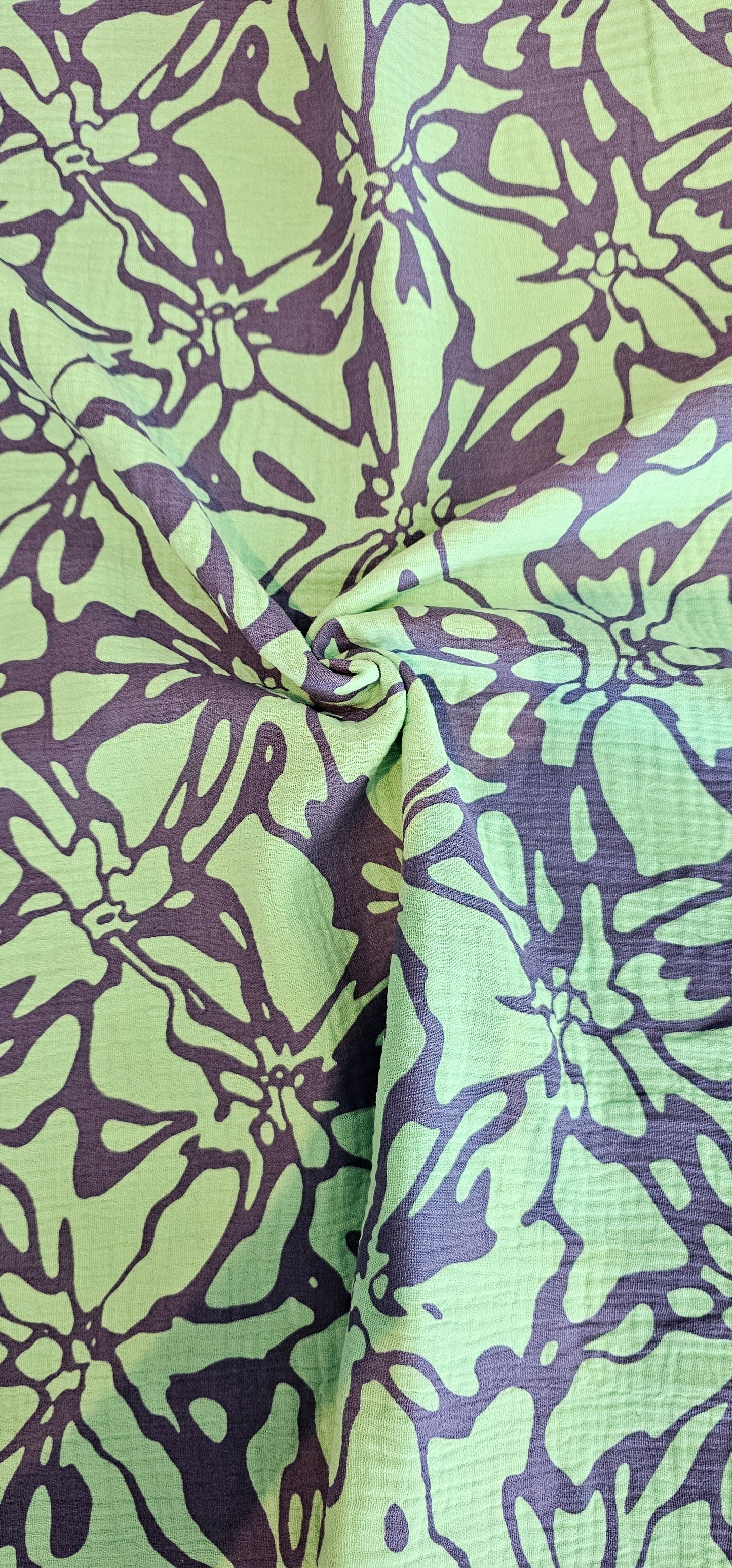 Hibiscus Cotton Gauze Blue