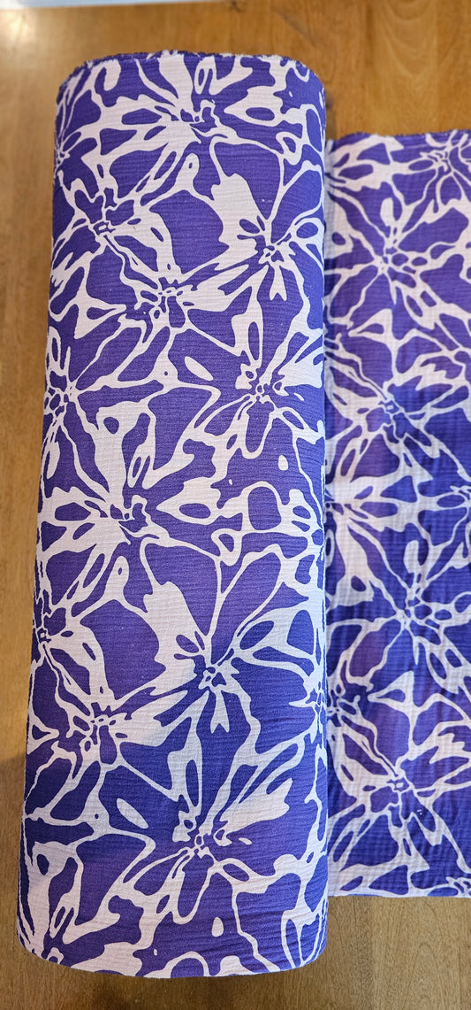 Hibiscus Cotton Gauze Purple